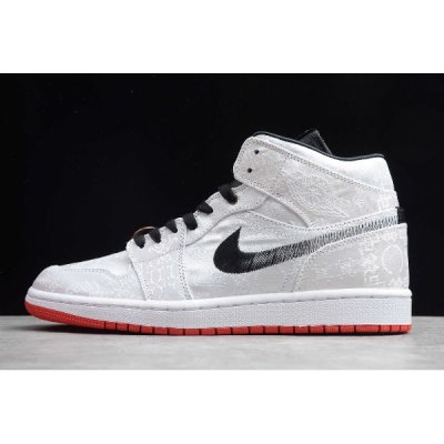 Nike Air Jordan 1 Mid Se Gri / Siyah / Kırmızı Basketbol Ayakkabısı Türkiye - 0984DBQL